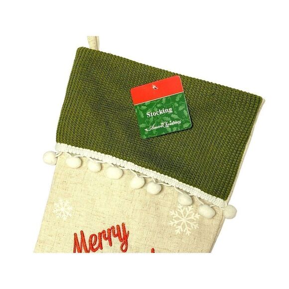 Xmas Holiday Stocking 3 Lot Embroidered Merry Christmas Red Pick-Up Truck NEW - Picture 3 of 4